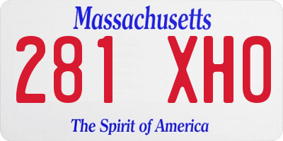 MA license plate 281XH0