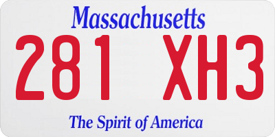 MA license plate 281XH3