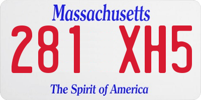 MA license plate 281XH5