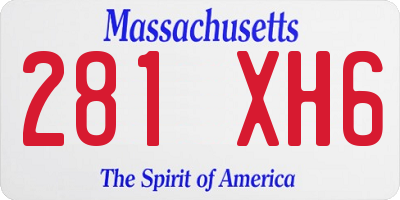 MA license plate 281XH6