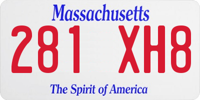 MA license plate 281XH8