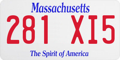MA license plate 281XI5