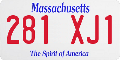 MA license plate 281XJ1