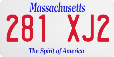 MA license plate 281XJ2