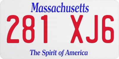 MA license plate 281XJ6