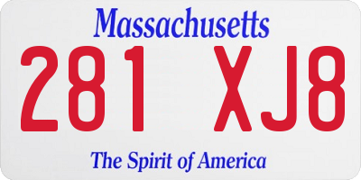 MA license plate 281XJ8