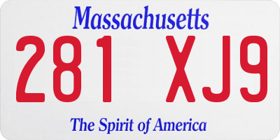 MA license plate 281XJ9