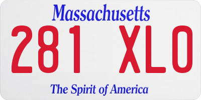MA license plate 281XL0