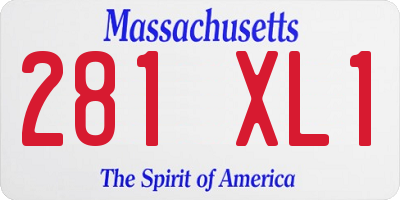 MA license plate 281XL1