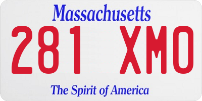MA license plate 281XM0