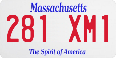 MA license plate 281XM1