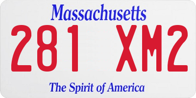 MA license plate 281XM2