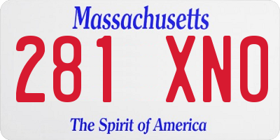 MA license plate 281XN0