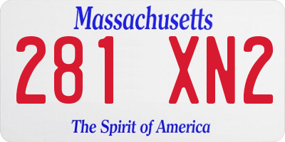 MA license plate 281XN2