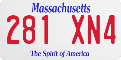 MA license plate 281XN4
