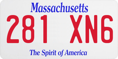 MA license plate 281XN6
