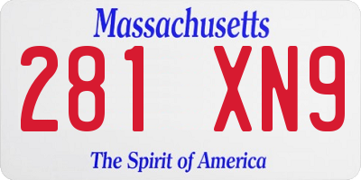 MA license plate 281XN9