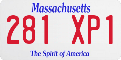 MA license plate 281XP1