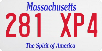 MA license plate 281XP4