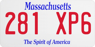 MA license plate 281XP6