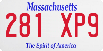MA license plate 281XP9