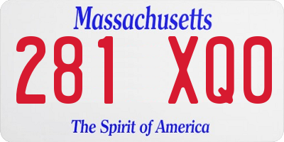 MA license plate 281XQ0