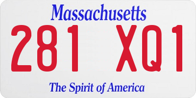 MA license plate 281XQ1
