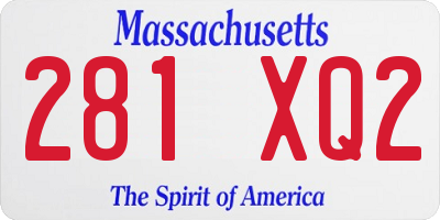 MA license plate 281XQ2