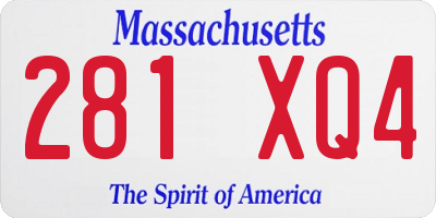 MA license plate 281XQ4