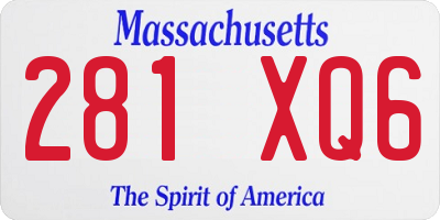MA license plate 281XQ6
