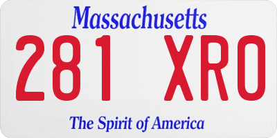 MA license plate 281XR0
