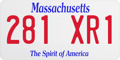 MA license plate 281XR1