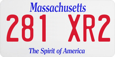 MA license plate 281XR2