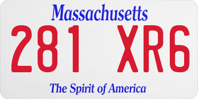 MA license plate 281XR6