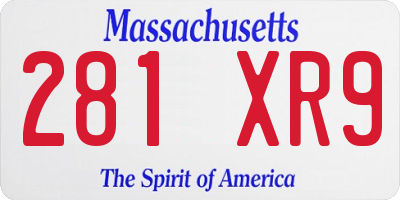 MA license plate 281XR9