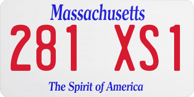 MA license plate 281XS1