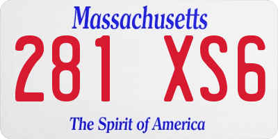 MA license plate 281XS6