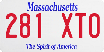 MA license plate 281XT0