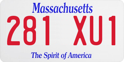 MA license plate 281XU1