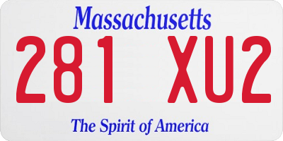 MA license plate 281XU2