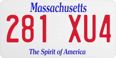 MA license plate 281XU4