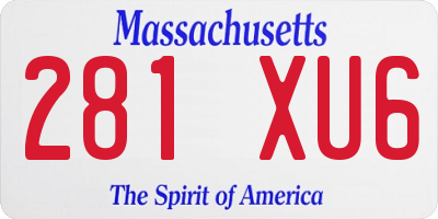 MA license plate 281XU6