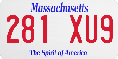 MA license plate 281XU9