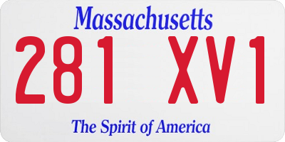 MA license plate 281XV1