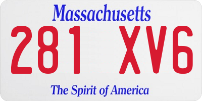 MA license plate 281XV6