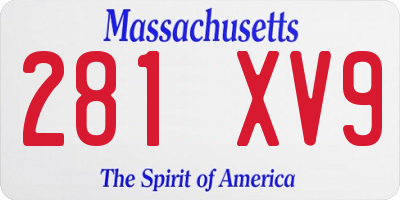 MA license plate 281XV9