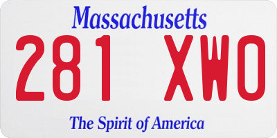MA license plate 281XW0