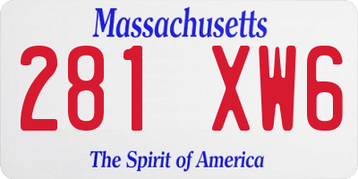 MA license plate 281XW6