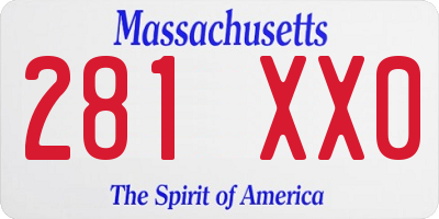 MA license plate 281XX0
