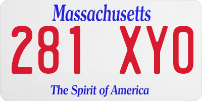 MA license plate 281XY0
